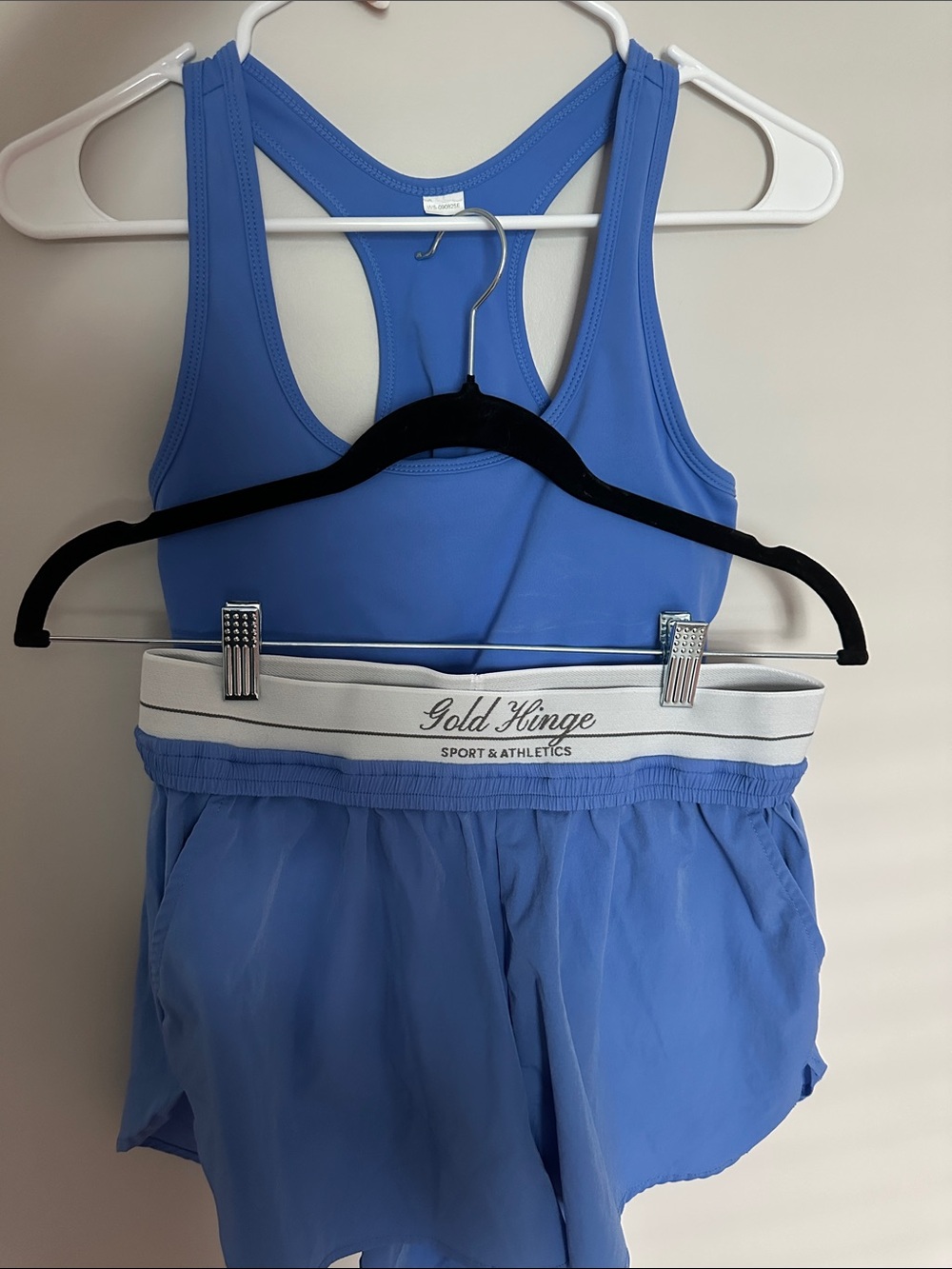Gold Hinge Women’s Blue Racerback Sports Bra & Short Set